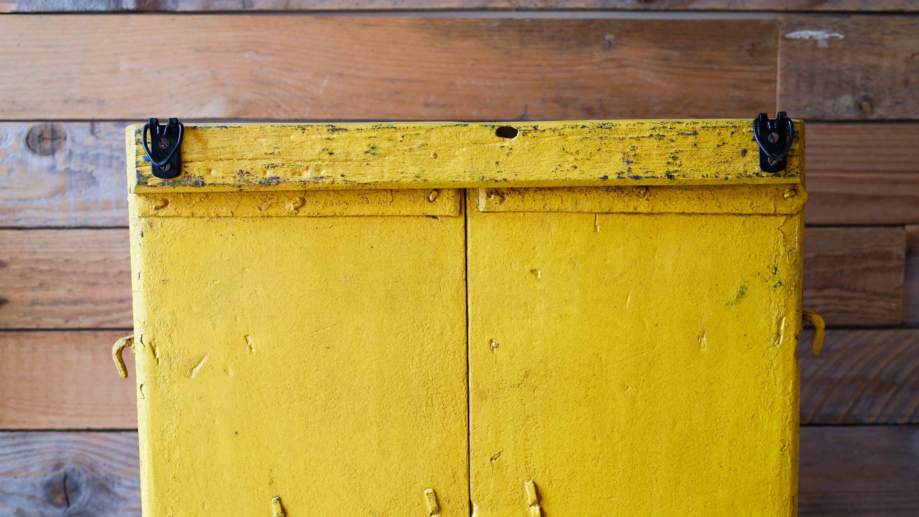 Hand Painted Indian Wooden Window Panel – Yellow Floral