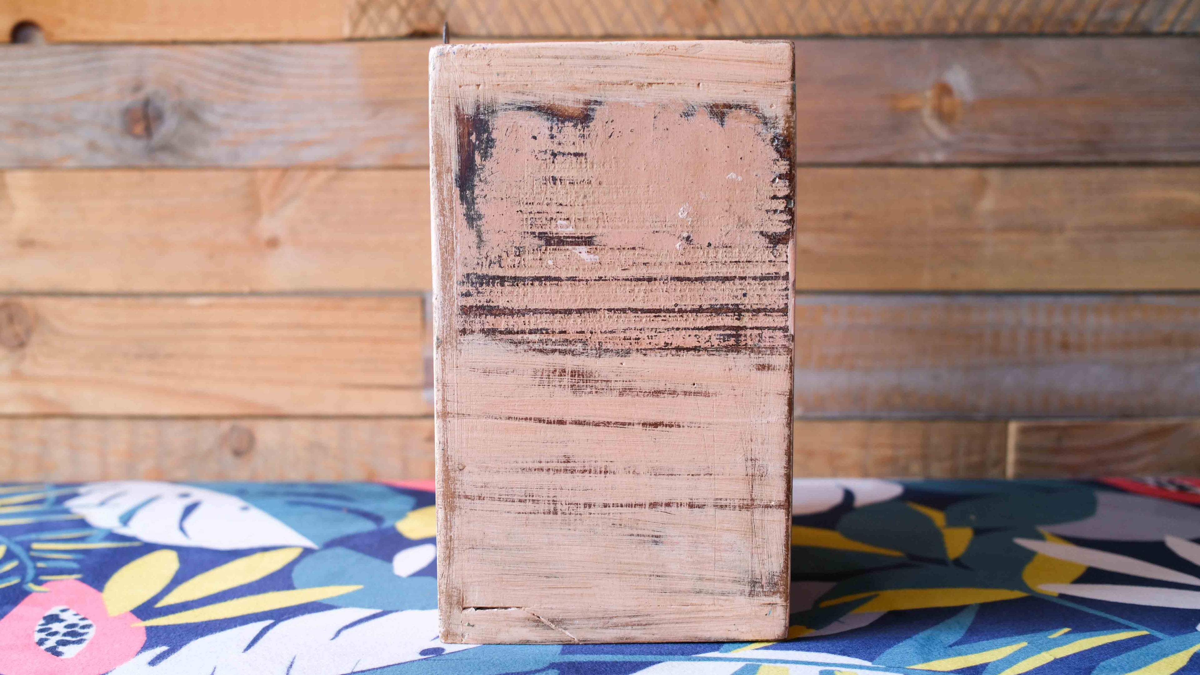 Indian Pink Arched Wooden Box – Handcrafted Distressed Boho Wall Decor