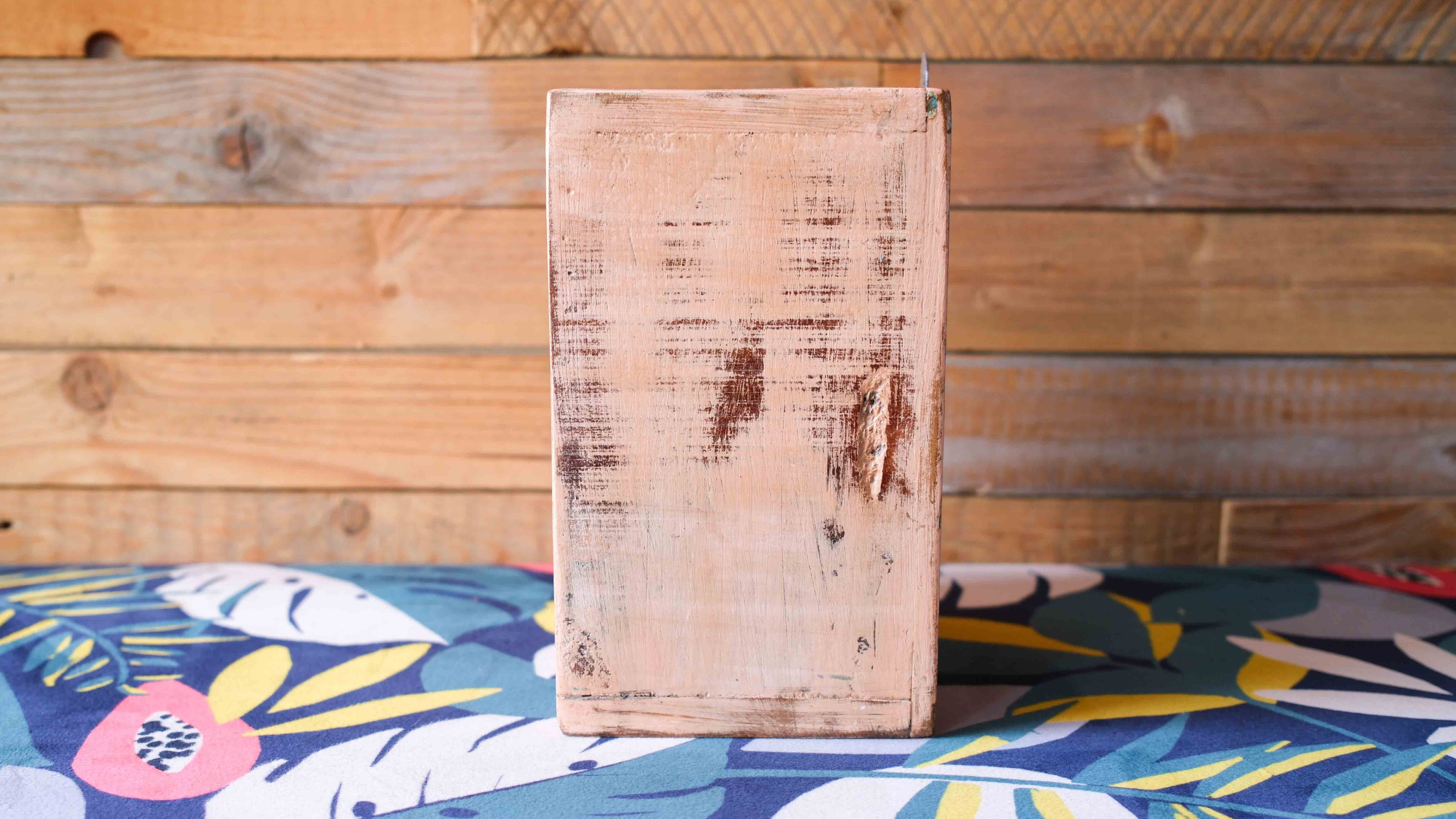 Indian Pink Arched Wooden Box – Handcrafted Distressed Boho Wall Decor