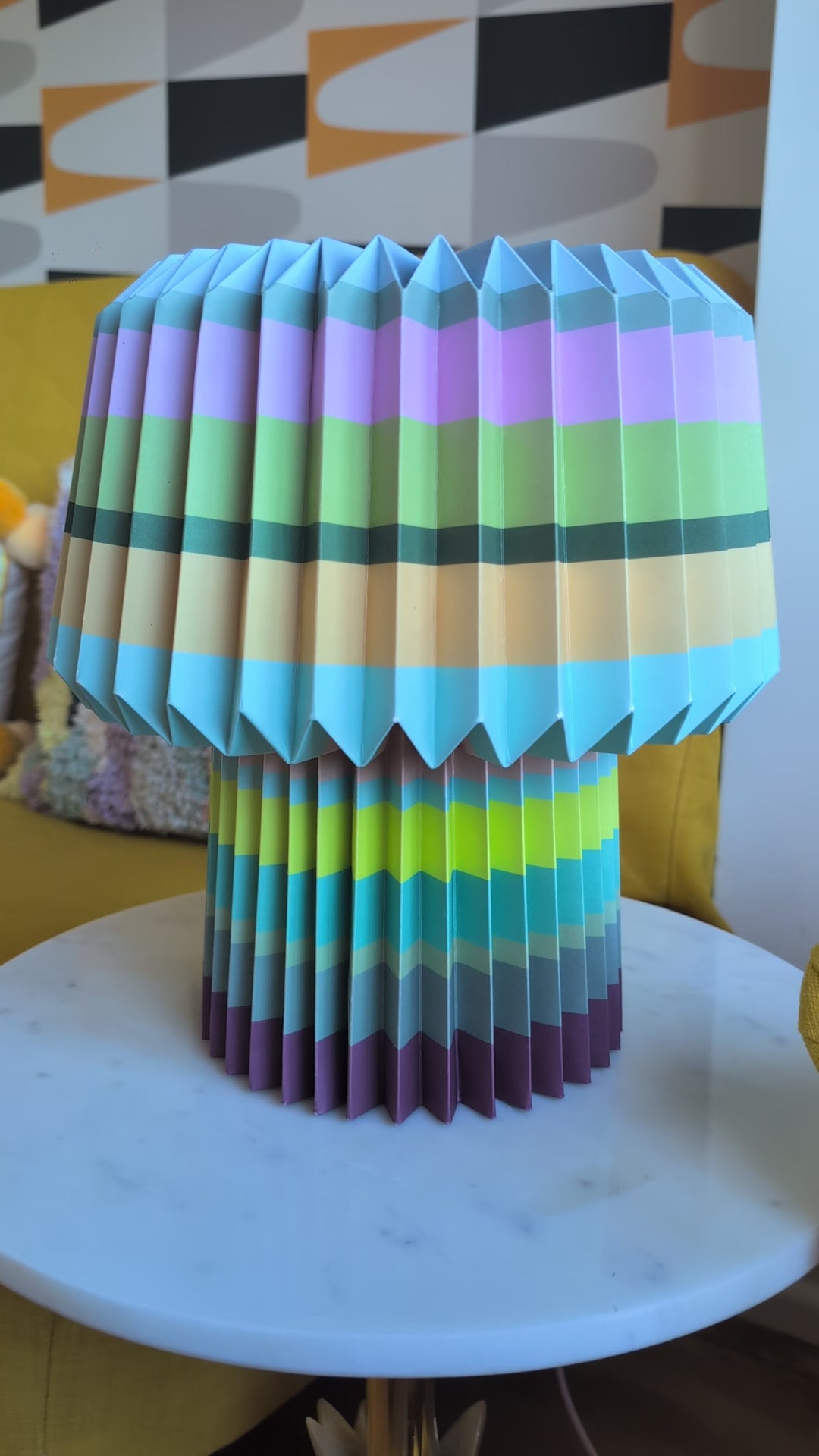 Remember Anna Stripes Paper Table Lamp – Colourful Retro Lighting