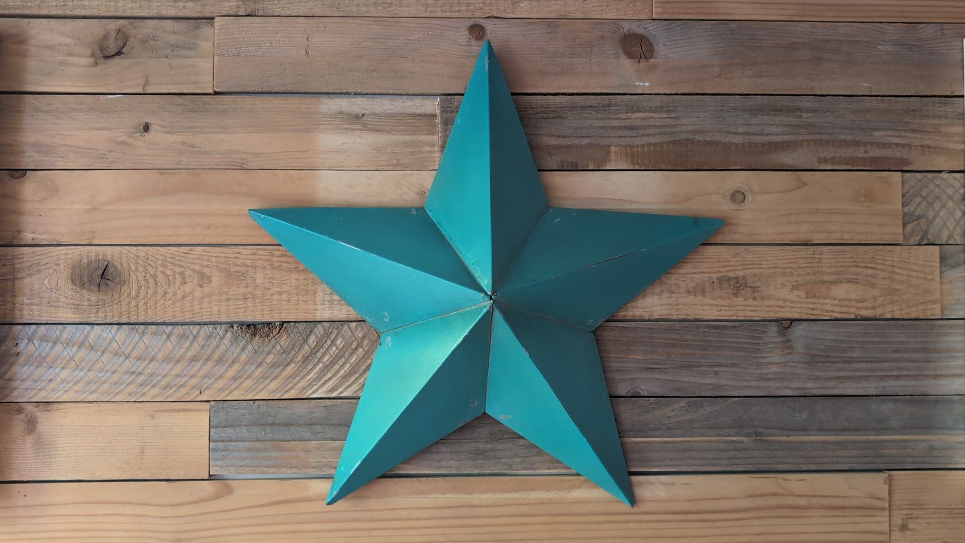 Large Turquoise Metal Barn Star